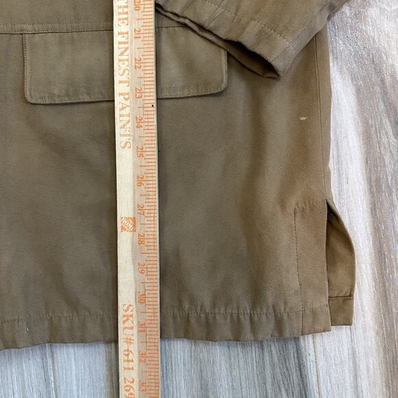 VTG Colours by Alexander Julian Mens Jacket XL Tan Faux Suede Lightweight Preppy - Picture 9 of 11